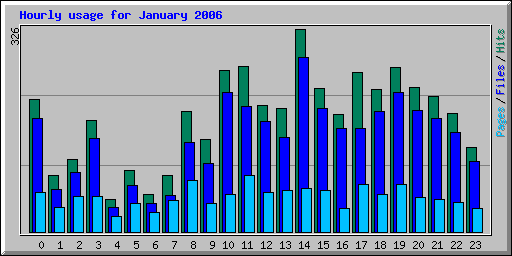 Hourly usage for January 2006