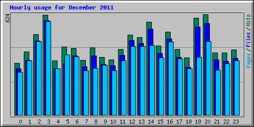 Hourly usage for December 2011