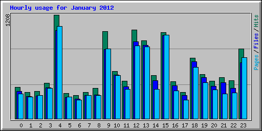 Hourly usage for January 2012