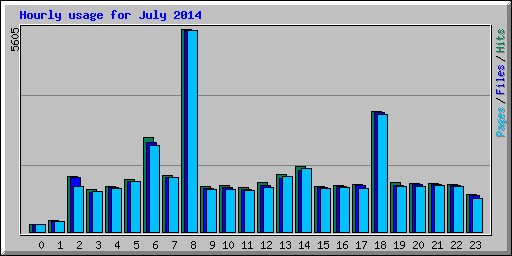 Hourly usage for July 2014