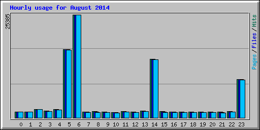 Hourly usage for August 2014