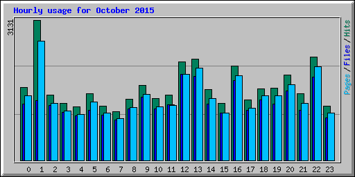 Hourly usage for October 2015